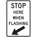 Accuform TRAFFIC SIGN STOP HERE WHEN FLASHING FRR704RA